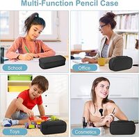 Étui à crayons portable simple en tissu Oxford de haute qualité et durable avec tissu haute densité, fermeture éclair en métal lisse et poignée