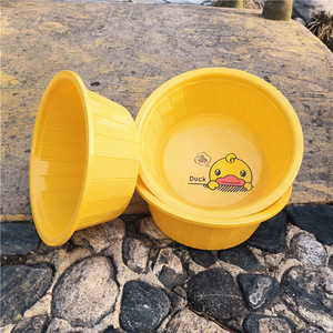 Lavabo de plástico con forma de pato amarillo, lavabo redondo grueso para bebés, niños, uso doméstico, pequeño regalo - Product Image 3