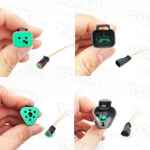 Conector de Sensor de presión, válvula solenoide eléctrica para excavadora, enchufe macho hembra 221-8859 con Cable de 2 líneas, 3 pines para Caterpillar - Product Image 1