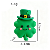 Figurine de dessin animé de la Saint-Patrick, mini ornement trèfle à quatre feuilles, décoration de fête, décoration de gâteau pour la table et la maison M179