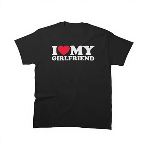 Camiseta de Manga Corta para Hombre, con Estampado de Corazón Rojo, Ecológica, de Secado Rápido, Corte Regular, de Algodón, Marca I Love My Girlfriend - Product Image 3