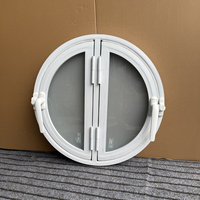 Fenêtres à persiennes ovales en aluminium modernes pour l'extérieur, avec formes personnalisées et ouverture pivotante centrale, pour villas, hôtels, entrées et vérandas