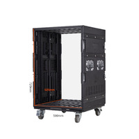 Flight case antichoc léger pour rack d'amplificateurs avec indice de protection IP66/IP55, personnalisable OEM pour équipement audio professionnel 12U