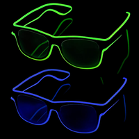 Lunettes de fête lumineuses LED Neonglo PC Wire, style néon rave, fonctionnant avec des piles AA, pour adolescents, EDM, Halloween, Noël