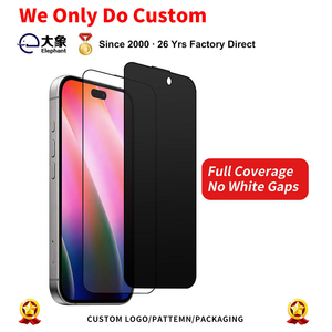 Protection d'écran en verre trempé anti-espionnage personnalisée OEM d'usine avec impression sur soie pour iPhone 18 Pro Max, couverture intégrale, dureté 9H - Product Image 1
