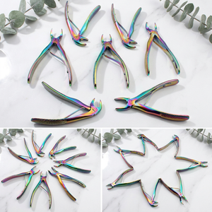 ชุดเครื่องมือผ่าตัดทางทันตกรรม 7 ชิ้น  ทำจากเหล็กกล้าไร้สนิมเคลือบสีรุ้ง  คีมจับแบบมีลาย  ระดับ Class I  เครื่องมือแบบใช้มือ  หลายสี - Product Image 2