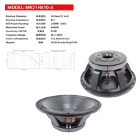 Subwoofer professionnel de 21 pouces, 2200 W RMS/4400 W de pointe, avec bobine vocale de 6 pouces, aimant en ferrite, haute sensibilité, pour utilisation en concert/club