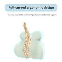 Coussin de soutien lombaire en mousse à mémoire de forme pour siège de voiture, chaise de bureau, soutien ergonomique de la taille, soulage les douleurs dorsales