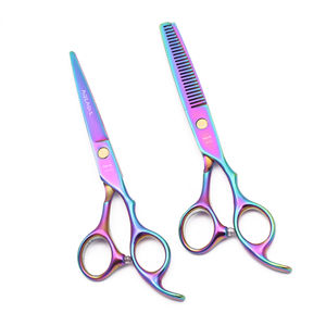 헤어 커팅 가위 5.5인치 6인치 AQIABI 일본산 스틸 블랙 숱가위 이발 가위 헤어컷 세트 맞춤 로고 무료 A1005 - Product Image 5