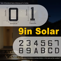 Luz Solar Digital Moderna de 23cm para Número de Casa, Resistente al Óxido, con Sensor Automático, Letrero de Dirección Iluminado por LED, Sin Cableado, Fácil Instalación, 0-9/A/B