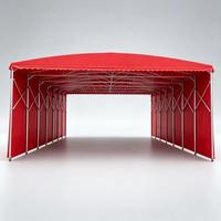 Grande tente d'entrepôt pliable et télescopique en PVC imperméable avec structure en acier, auvent mobile coulissant, idéale pour une utilisation en extérieur