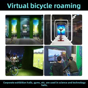 <span class=keywords><strong>Simulador</strong></span> de conducción de <span class=keywords><strong>bicicleta</strong></span> de acero de cabina de simulación VR de ciclismo holográfico realista - Product Image 4