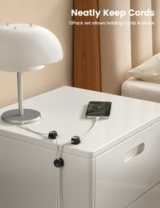 Lamicall STRK02 Universeller Handy-Ladekabelhalter 6er-Pack Verstellbare Federkabel-Management-<span class=keywords><strong>Clips</strong></span> Glatter Kabelorganisator für USB - Product Image 4