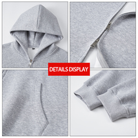 Sweat-shirt à capuche zippé unisexe surdimensionné en tissu composite lourd 420 GSM anti-boulochage, personnalisable avec logo par transfert thermique