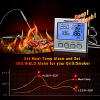 ThermoPro TP17 Thermomètre numérique pour viande avec double sonde, rétroéclairage, minuterie, alarme, support magnétique pour four, grill, fumoir, barbecue, cuisine