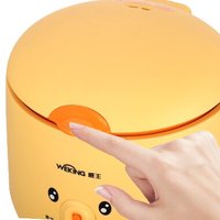Cuisinière à riz électrique mini portable 2L avec cuve antiadhésive, protection contre les surchauffes, minuterie mécanique
