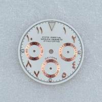 Jam Tangan Kronograf Multi-Fungsi Gerakan Quartz VK63 Baru Angka Arab Dial Panda Jarum Hijau Bercahaya Casing Logam 29.5mm