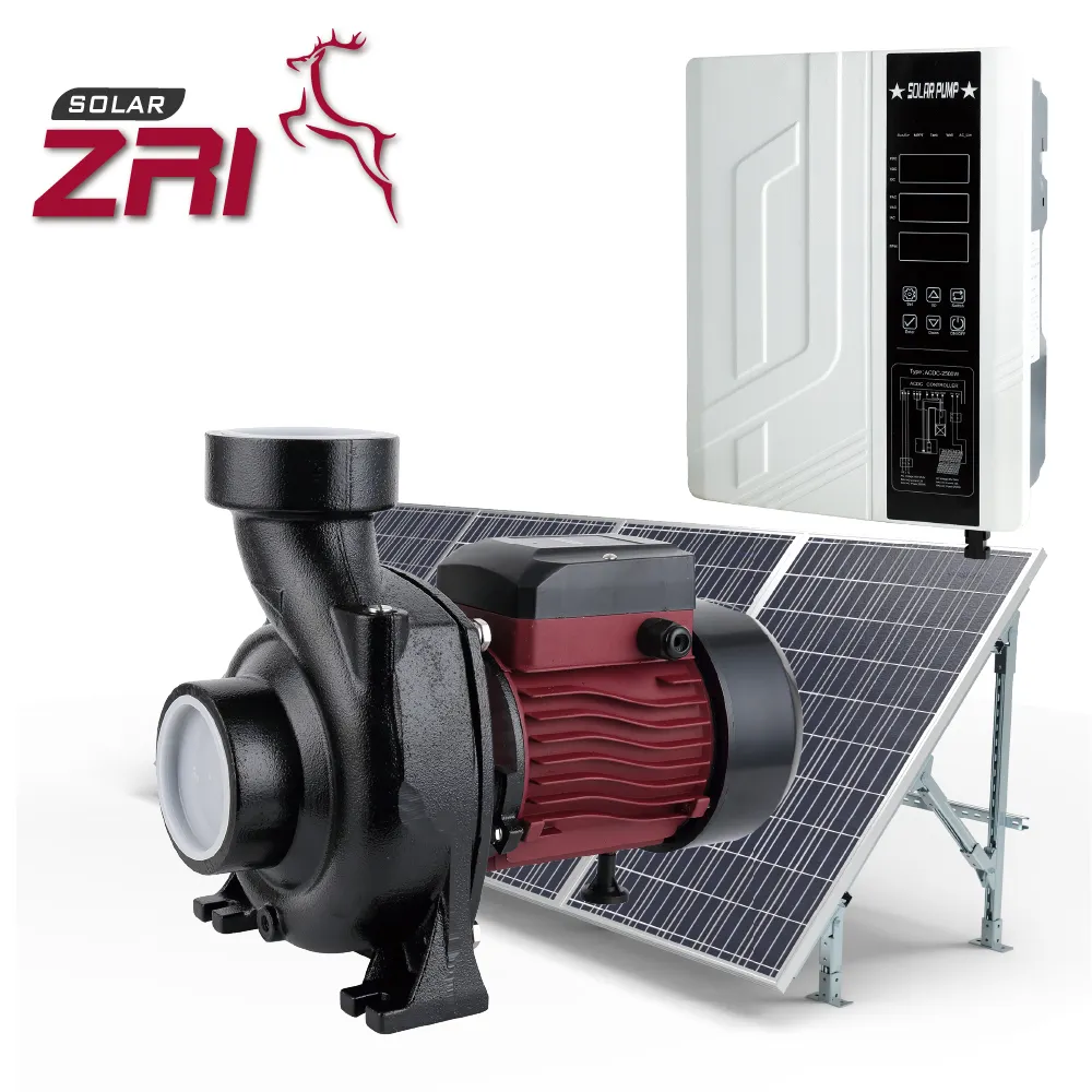 Zri AC DC hibrid güneş yüzey su pompası tamamlayıcı santrifüj pompa, sulama için güneş enerjili su pompası
