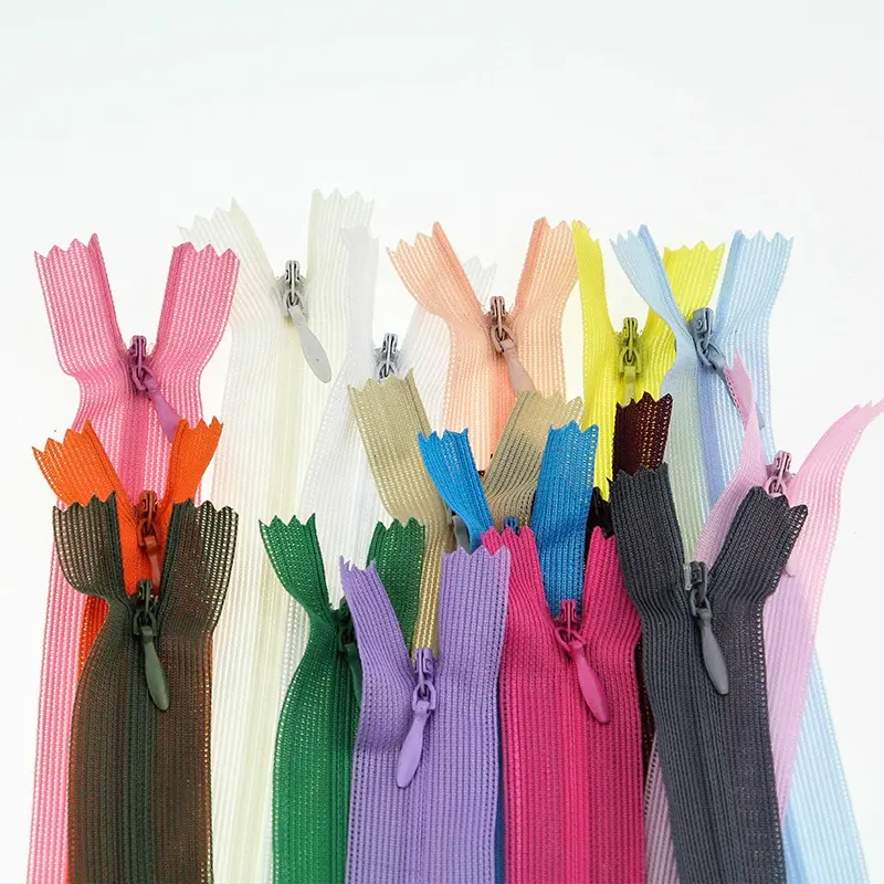 Multi Color Invisible Zip Hidden Zipper Custom Length Invisible Zipper For Dress
