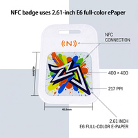 Kartu Nama Elektronik NFC E-Paper 2,61 Inci, Kartu ID Kerja, Kartu Akses Pintar E-Ink E-Paper, Tag Tampilan Nama Digital untuk Pelajar dan Karyawan
