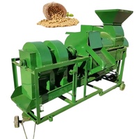Machine à décortiquer et à battre le maïs et les céréales, batteuse de légumineuses, batteuse de sorgho et de blé tractée par tracteur avec châssis mobile