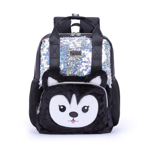 Mignon ours paillettes en peluche sac à dos dessin animé Logo étanche grande capacité bandoulière sacs à bandoulière pour enfants école - Product Image 5