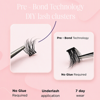 Lash Cluster Palsu Tanpa Lem, Perekat Sendiri, Siap Kirim, Logo Custom, MOQ Rendah, Laris Manis