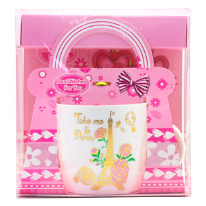 Conception personnalisée de logo Acceptation production unique Paris <span class=keywords><strong>Tour</strong></span> Eiffel Tasse en céramique colorée pour la Saint Valentin coffret cadeau - Product Image 1