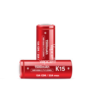 고용량 18500 배터리 Vapcell K15 18500 <span class=keywords><strong>1500mah</strong></span> 15A 18500 고전류 리튬 이온 18500 손전등 용 배터리 - Product Image 2