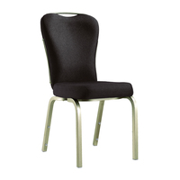 Chaise de salle à manger empilable en aluminium à dossier haut, chaise de banquet flexible en métal pour hôtel, chaises renforcées pour événements et banquets hôteliers