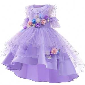 Venta caliente Isabella Encanto vestido púrpura Floral niños TV película Cosplay disfraz para Halloween niñas fiesta princesa vestido niños - Product Image 2