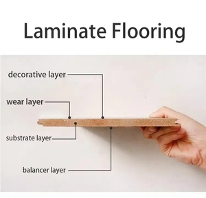 Suelo <span class=keywords><strong>laminado</strong></span> impermeable AC3 AC4 AC5 de 8mm, 10mm, 12mm, con ranura de bloqueo para instalación de <span class=keywords><strong>escaleras</strong></span> y <span class=keywords><strong>parquet</strong></span> disponible - Product Image 2