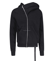 Blouson aviateur classique noir, sweat-shirt ample à capuche zippé en coton biologique Jumbo, sweat à capuche Mountain pour homme