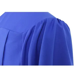 Gorro y vestido de graduación azul real para la escuela personalizado