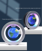 YUANZHOU Globe terrestre décoratif au design moderne, à lévitation magnétique, avec éclairage LED, en PC gonflable, aimant et adaptateur UE, pour chambre à coucher