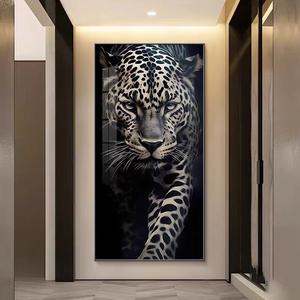 Dipinto in Porcellana Nera con Cristalli, Design Moderno di Animali come Leone e Zebra, Decorazione Murale Molto Popolare - Product Image 2