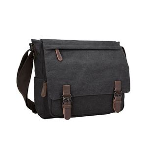 Bolsa de Mensajero de Lona Lavada de Moda Premium con Logotipo Personalizado, Versátil, para Portátil, Trabajo, Bandolera, Cierre de Cremallera, Impermeable, Ligera - Product Image 2