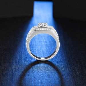 <span class=keywords><strong>Dimo</strong></span> Bague de fiançailles en moissanite de classe D 1 carat pour homme en argent sterling S925 avec motif de pierre classique Bijoux classiques - Product Image 5