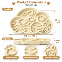 Station d'alimentation pour animaux de compagnie moderne et mignonne en forme de nuage, tapis en silicone pour nourriture avec bol séparé, facile à nettoyer, accessoires d'alimentation pour chiens et chats