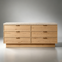 Commode à 6 tiroirs en bois massif sans bavures, style moderne et minimaliste, personnalisable OEM/ODM, pour salon, chambre et rangement de placard