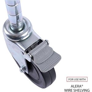 Juego de 4 ruedas giratorias Alera de 600 lb, color gris, ruedas sólidas para estanterías de alambre, antipinchazos, hechas de poliuretano y nailon, usadas - Product Image 6