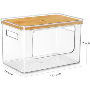 Clear Trash Bag Holder Bamboo Bag Storage Organizer Dispenser Garbage Bag Dispenser - Product Image 2