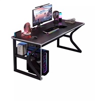 Escritorio de Computadora Metálico Rectangular Simple para el Hogar, Estudio u Oficina, Mesa de Escritorio Pequeña para Estudiantes y Uso en el Dormitorio