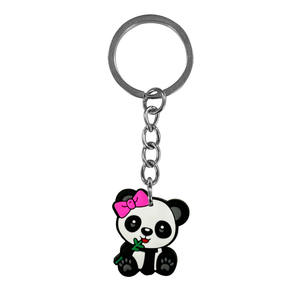 Ensemble de porte-clés en PVC Panda mignon Porte-clés assortis de dessins animés Panda Porte-clés sur le thème des animaux pour les enfants amoureux du panda - Product Image 5