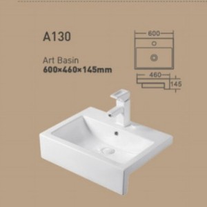 Lavabo de salle de bain en céramique A100 Art Basin 490x490x130mm à poser sur comptoir - Product Image 3