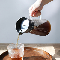 HIGHWIN 1000ml Infuseur en verre borosilicaté et acier inoxydable pour bouteille de café infuseur à froid