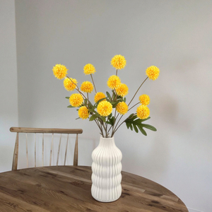 <span class=keywords><strong>Pompon</strong></span> artificiel réaliste <span class=keywords><strong>jaune</strong></span> fleurs fait à la main en PU pour la décoration intérieure et décorations de table sensation simulée - Product Image 6