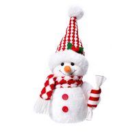 Muñeco de Nieve de Peluche con Luz Suave de 13 Pulgadas, Muñeco de Nieve Navideño de Peluche, Decoración Navideña para Mesa de Interior, Regalo