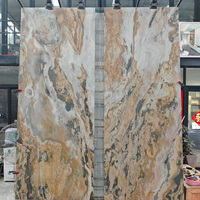Panneau mural en pierre flexible translucide rétroéclairé Life1996, texture marbre, pour la décoration intérieure d'hôtels, villas et salles à manger