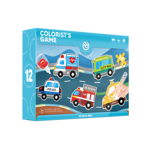 Jeu éducatif DIY à succès sur le thème des véhicules : puzzle en carton à colorier avec stylos aquarelles pour enfants de 5 ans et plus - Product Image 4